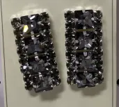 Luxury Rectangle Rhinestone Earrings - Alloy Cubic Zirconia Geometric Stud Earrings, Vintage Sparkly Party Jewelry for Women
