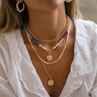 Dopamine Colorful Beaded Heart Necklace for Women, Resin + Alloy Plated, 38+7cm Adjustable Chain, Sweet Girl Fashion Jewelry