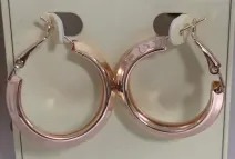 Rose Gold Hoop Earrings for Women - Large Circle Alloy Earrings, French Vintage Lightweight Hypoallergenic Hoops, Everyday & Party Jewelry