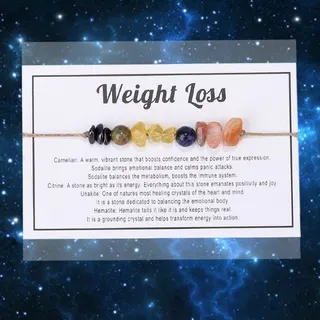 Natural Stone Beaded Bracelet - Multi-Color Tumbled Tiger Eye & Citrine Wax Cord Adjustable Bracelet with Healing Meaning Card, Boho Energy Crystal Jewelry for Women