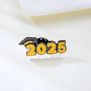 2025 Graduation Cap Pin Badge, Enamel Mortarboard Brooch, Alloy Electroplated Commemorative Lapel Pin for Graduation Ceremony Gift
