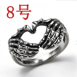 Antique Silver Two-Hands Heart Gesture Ring, Openwork Punk Love Ring for Couples, Size 7, Alloy Jewelry Gift