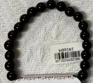 Black Glass Bead Bracelet, Minimalist Polished Round Beads, Everyday Stackable Jewelry for Women