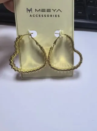 MEEYA Teardrop Hoop Earrings for Women, 18K Gold Plated Alloy, Textured Beaded Drop Hoops, Hypoallergenic Lightweight Fashion Earrings