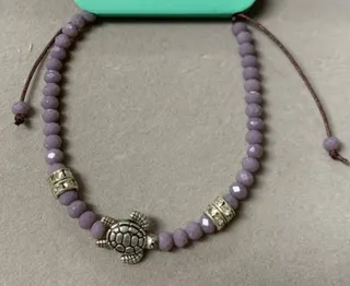 Vintage Zen Beaded Bracelet with Turtle Charm, Adjustable Braided Cord, Lucky Longevity Handmade Jewelry for Women