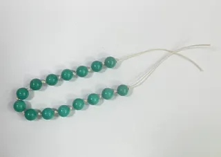 Turquoise Natural Stone Bead Necklace - Boho Hand-Knotted Adjustable Round Bead Strand, 1 Piece
