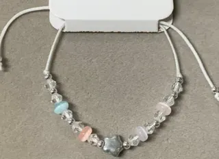 Pastel Beaded Bracelet with Star Charm, Stretch Cord Crystal & Macaron Color Beads, Sweet Girl Ins Style Jewelry Gift