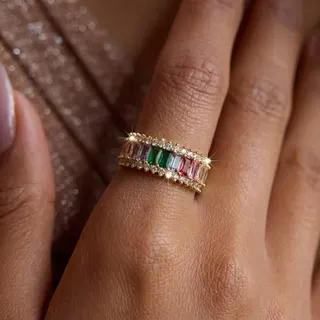 French Vintage Pearl Feather Ring - 18K Gold Plated Copper with Rhinestones & Pearl, Delicate Wing Design Statement Ring for Women