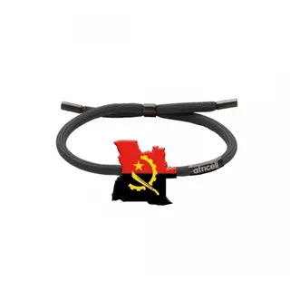 Adjustable Cord Bracelet with Angola Map Flag Charm, Stainless Steel Tips, Custom National Emblem Bead Bracelet for Men Women