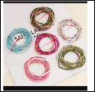 7PCS Beaded Stretch Bracelet Set - Colorful Glass & Rice Bead Elastic Bracelets, Macaron Pastel Girl Style, 18cm Handmade String Bracelets for Women Girls