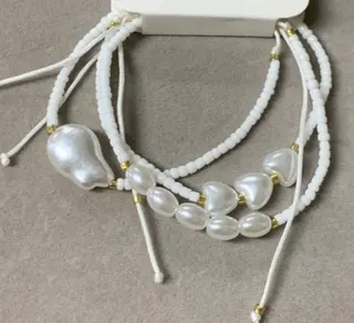 Baroque Pearl Beaded Bracelet - White Seed Bead & Irregular Pearl Stackable Wristband with Adjustable Braided Cord, Minimalist French Style Jewelry Gift