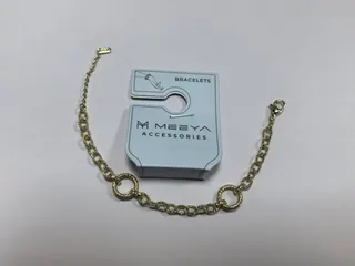 MEEYA Gold Alloy Bracelet for Women, Water Wave Chain with Double Ring, Minimalist Luxury Jewelry, Hypoallergenic Plated, 1pc