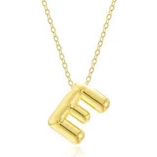 Letter E Pendant Necklace, 18K Gold Plated Alloy, Irregular 3D Bubble Letter Charm, Minimalist Clavicle Chain for Women, 40+5cm Adjustable, Birthday Gift