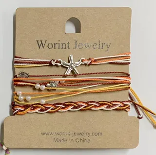 Ocean Starfish Braided Bracelet with Pearl Beads & Sea Turtle Charm, Boho Adjustable Multi-Strand Woven Hand Jewelry for Women