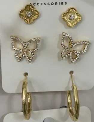 Luxury Rhinestone Earrings for Women - 18K Gold Plated Alloy Butterfly Flower Hoop Earrings Set, French Vintage Sparkle Stud Earrings, Versatile Elegant Jewelry Gift