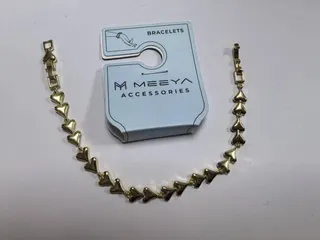 MEEYA Gold Heart Bead Bracelet - 18K Gold Plated Alloy Charm Chain, Sweet Delicate Lover Gift Jewelry for Women