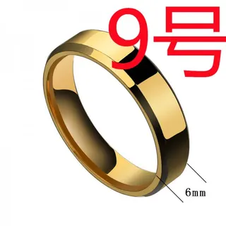 Stainless Steel 18K Gold Plated Wide Band Ring Size 7 6mm Mirror Polished Custom Laser Engraved Couple Wedding Band
