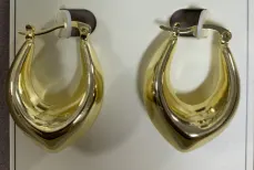 Gold Teardrop Huggie Hoop Earrings - 18K Gold Plated Alloy, Polished French Vintage Drop Hoops for Women, Everyday Commute Jewelry
