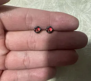 Evil Eye Stud Earrings for Women, Black Alloy Yellow Pupil Demon Eye Studs, Y2K Punk Gothic Evil Eye Ear Studs, 1cm Straight Post, Pair