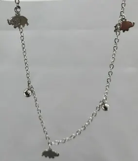 Stainless Steel Anklet for Women - Elephant Charm Silver Tone Beach Anklet, Hypoallergenic Tarnish-Free Adjustable Chain Foot Jewelry
