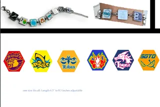 Stainless Steel Beaded Bracelet - Adjustable 6.5"-8.5" Square Charm Links, Custom Guild/Esports Logo, Hypoallergenic Tarnish-Free, Unisex