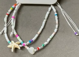 Beaded Bracelet with Starfish & Heart Charm, Adjustable Elastic String, Pastel Colorful Seed Beads, Beach Vacation Boho Jewelry Gift for Women