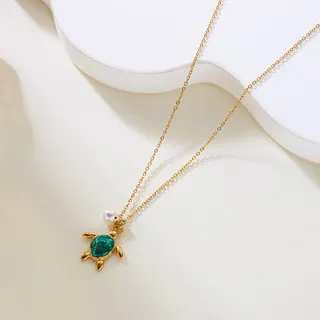 Seashell Spiral Necklace for Women - 18K Gold Plated Stainless Steel with Mother of Pearl Inlay, Adjustable 40+5cm Clavicle Chain, Hypoallergenic Ocean Style Pendant