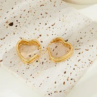 Gold Heart Earrings for Women, 18K Gold Plated Stainless Steel Braided Textured Heart Hoop Earrings, Hypoallergenic Tarnish-Free Sweet Elegant Jewelry Gift