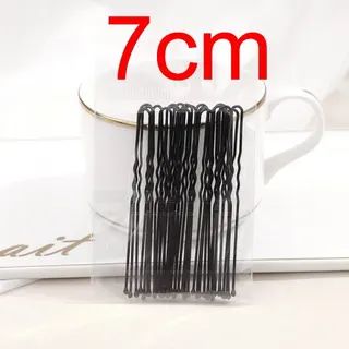 Black U-Shaped Hair Pins 5cm Alloy Wavy Anti-Slip Hair Clips for Bun & Ponytail, 20 Pcs Pack