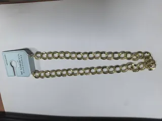 Gold Tone Chain Necklace for Women, 18K Gold Plated Alloy Oval Link Chunky Chain, Vintage Layering Pendant Chain Jewelry