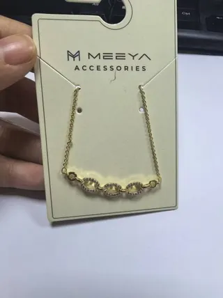 MEEYA Luxury Zircon Clavicle Necklace for Women, 18K Gold Plated Alloy, Oval Rhinestone Chain, French Vintage Elegant Pendant