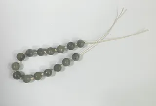 Labradorite Bead Bracelet Necklace - Natural Stone Grey-Green Round Beads with Elastic Cord, Minimalist Boho Zen Jewelry