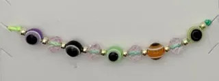 Boho Beaded Bracelet - Stretchy Multi-Color Round Beads with Gold Spacers, Vintage Forest Style Handmade Jewelry for Women
