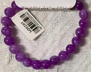 Purple Round Bead Glass Bracelet - Imitation Amethyst Strand, Elegant Versatile Women's Jewelry, Stretch Comfort Fit
