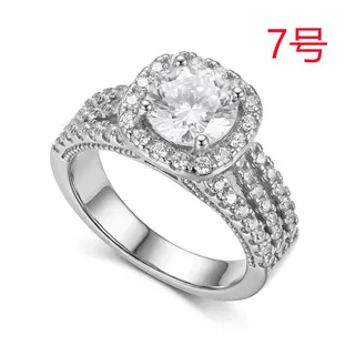 Luxury Full Diamond Look Zircon Ring for Women, Gold Plated Trilogy Three-Row Paved Halo Engagement Ring, Copper Base 18K Gold Plated, Size 9