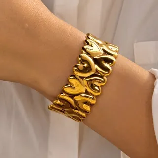 Gold Snake Cuff Bracelet for Women, Stainless Steel Open Bangle, 18K Gold Plated, Vintage Statement Snake Bone Jewelry, Adjustable Cuff