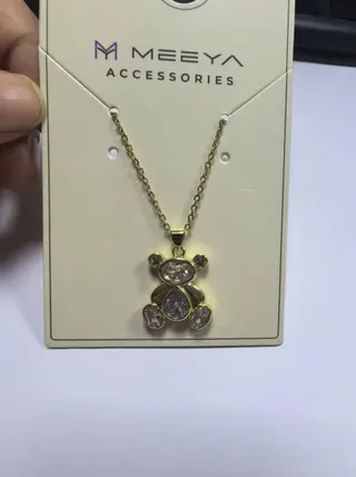 Cute Bear Necklace for Women, Gold Plated Alloy Pendant with Rhinestone Zircon, Sweet Girl Fashion Choker Chain, Gift for Her
