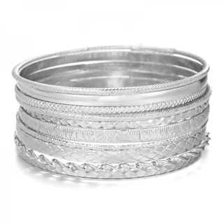 10 Pcs Gold Open Bangle Bracelet Set - Diamond Pattern Twist Hammered Stackable Cuff, 18K Gold Plated Alloy, Adjustable 6cm, Bridal Party Jewelry