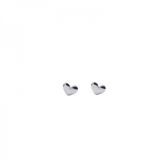 Mini Heart Stud Earrings for Women, Silver Alloy Polished, Tiny Minimalist Dainty Heart Earrings, Everyday Stackable Pair