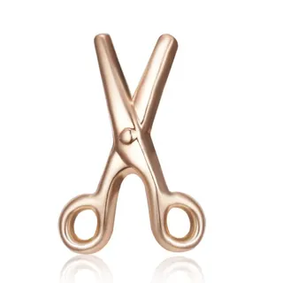 Scissors Shape Brooch Pin for Women, Vintage Rose Gold Alloy Badge, Polished KC Gold Plated Lapel Pin for Blazer Handbag, 2.2x1.5cm