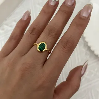 Maillard Style Irregular Lava Tiger Eye Ring for Women, Vintage Wide Open Band, 18K Gold Plated Stainless Steel, Hypoallergenic Statement Finger Ring, 1.8cm Gold