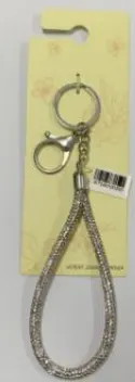 Luxury Rhinestone Phone Chain Strap - Teardrop Crystal Alloy Keychain Lanyard for Phone & Bag, Silver Zirconia Fashion Accessory