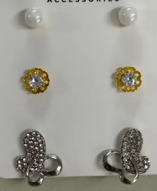 Luxury Pearl Stud Earrings Set - French Vintage Zircon Flower & Butterfly Earrings, Hypoallergenic Alloy Plated, Multi-Pair Sweet Elegant Ear Jewelry for Women