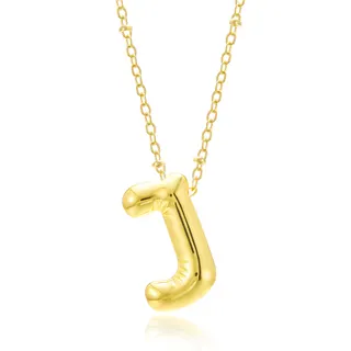 Gold Letter A Necklace for Women, 18K Gold Plated Alloy Bead Chain Pendant, 26 Alphabet Customizable Initial Necklace, Adjustable 40+5cm, Birthday Gift