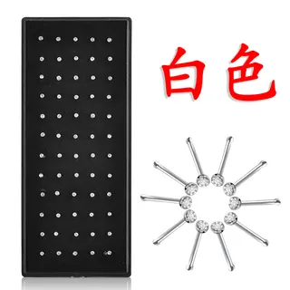60 Pcs Mixed Color Rhinestone Nose Studs Lip Piercing Jewelry 1.8x9mm Alloy CZ Straight Barbell Body Piercing Earrings Boxed