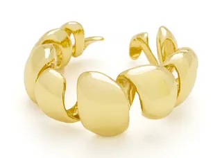 Dripping Alloy Butterfly Earrings 18K Gold Plated Mirror Polish, Liquid Metal Wave Design Statement Hoop Earrings for Women