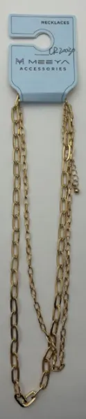Gold Tone Layered Chain Necklace for Women, 18K Gold Plated Double Layer Adjustable Long Chain, 40+5cm Minimalist Luxury Pendant Chain