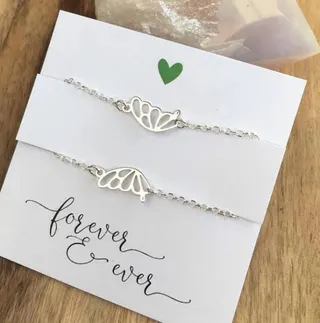 Butterfly Bracelet for Women, Minimalist Hollow Butterfly Chain Bracelet, Sterling-Plated Copper with Zircon, Adjustable 18+5cm, Forever & Ever Couple Best Friend Gift