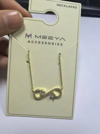 MEEYA Infinity Symbol Necklace for Women, 18K Gold Plated Alloy with Cubic Zirconia, Minimalist Clavicle Chain, Gift for Her