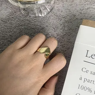 Vintage Wave Open Ring for Women Silver Alloy Adjustable Geometric Statement Ring Stackable Fashion Jewelry